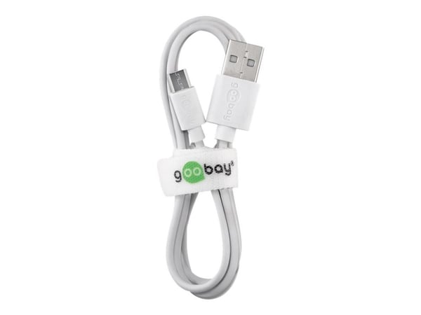 goobay - USB-kabel - Micro-USB type B (hann) til USB (hann) - USB 2.0 - 5 V - 2.5 A - 1 m - hvit