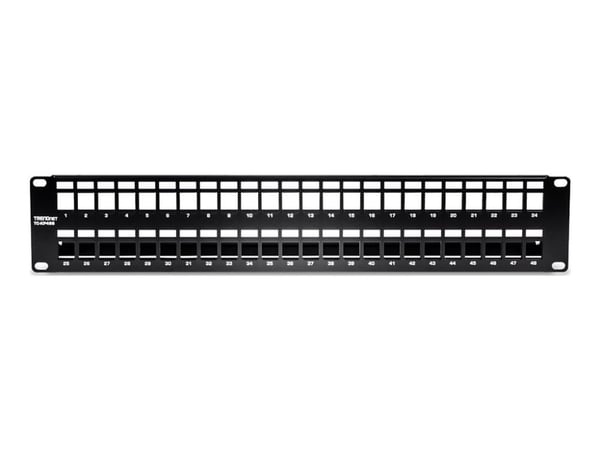 TRENDnet TC-KP48S - Pluggbord (blankt) - rackmonterbar - 2U - 19" - 48 porter