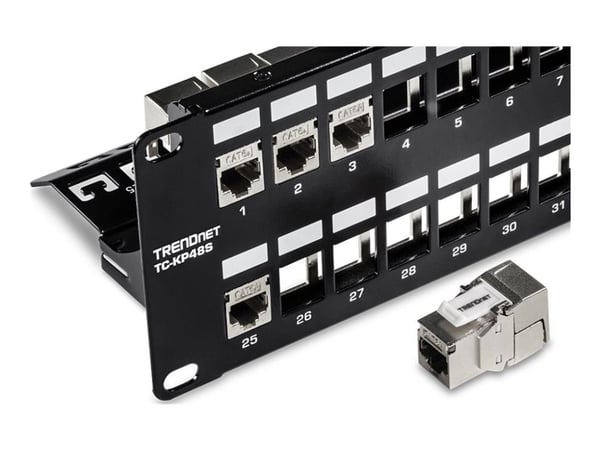 TRENDnet TC-KP48S - Pluggbord (blankt) - rackmonterbar - 2U - 19" - 48 porter