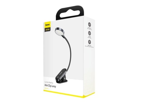 Baseus Comfort Reading skrivebordslampe med klips (grå)
