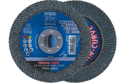 PFERD 67689082, Foldeskive, Rustfritt stål, Stål, 15 cm, Alle merker, Nedsenket senter, 2,22 cm