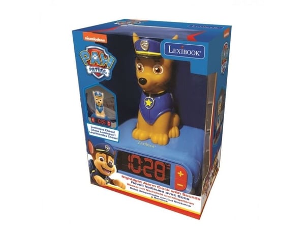 Digitalt vækkeur med natlys 3D Paw Patrol Chase figur og lydeffekter