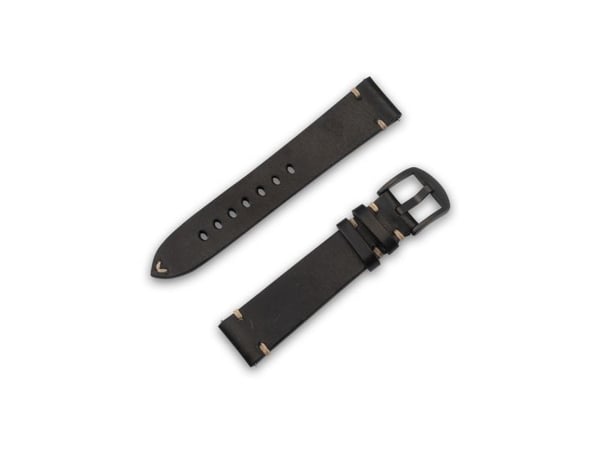 JT Berlin Klokkebånd Alex II Vintage | Universal 20mm | svart - rustfritt stål svart | M | 10846 (10846)