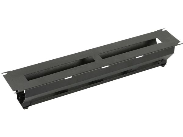 Lanview by Logon - Kabelhantering för rack - with cover - rackmontering - svart, RAL 9005 - 2U - 19"