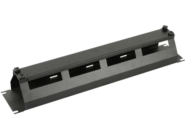 Lanview by Logon - Kabelhantering för rack - with cover - rackmontering - svart, RAL 9005 - 2U - 19"