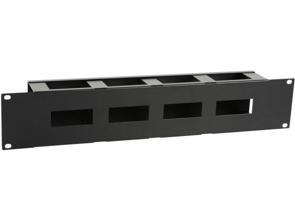 Lanview by Logon - Kabelhantering för rack - with cover - rackmontering - svart, RAL 9005 - 2U - 19"