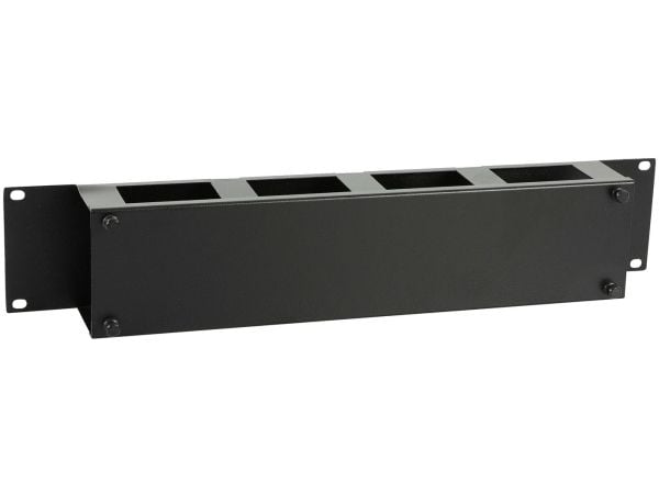 Lanview by Logon - Kabelhantering för rack - with cover - rackmontering - svart, RAL 9005 - 2U - 19"