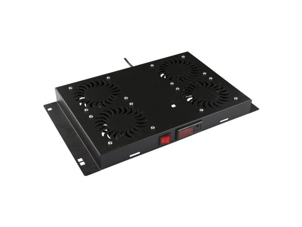 Lanview by Logon - Rackviftemodultermostat - digital - med termostat - takmonterbar - svart - 1U - 19"