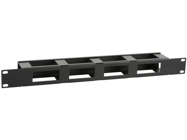Lanview by Logon - Kabelhantering för rack - with cover - kan monteras i skåp - svart, RAL 9005 - 1U - 19"