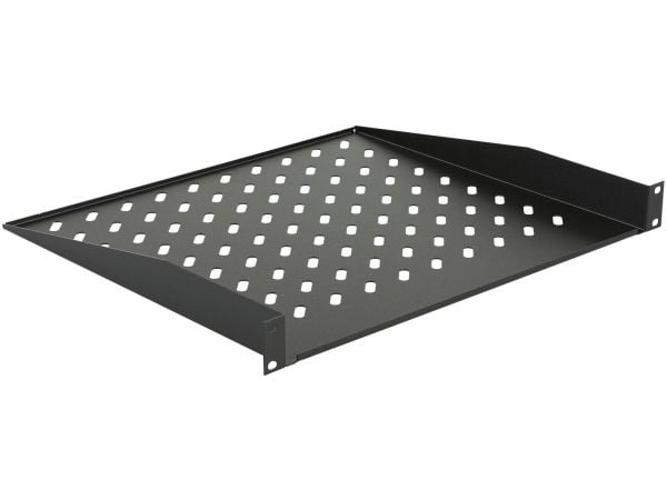 Lanview by Logon - Hylla för rack - kan monteras i skåp - svart, RAL 9005 - 1U - 19"