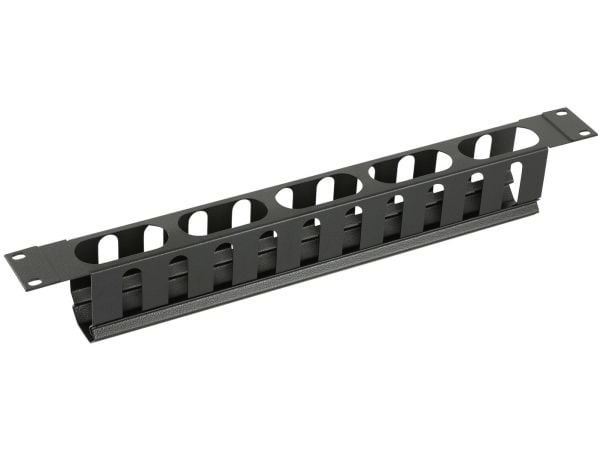 Lanview by Logon - Kabelhantering för rack - sliding cover - svart, RAL 9005 - 1U - 19"
