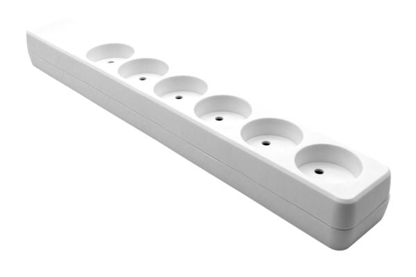 MicroConnect - Effektband - ingång: öppen ände - utgångskontakter: 6 (Typ K) - Danmark - vit