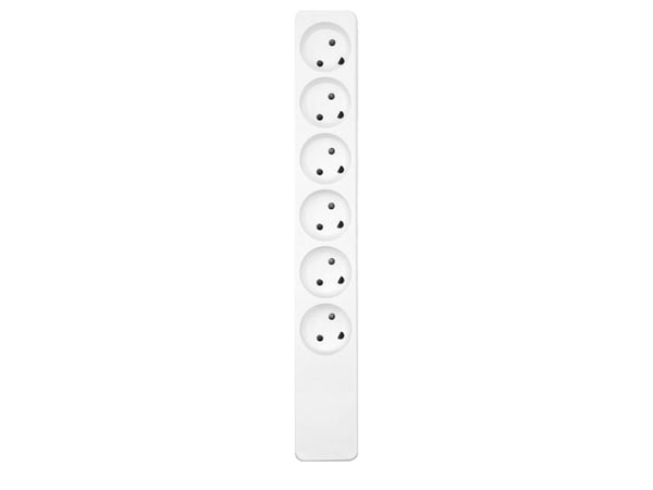 MicroConnect - Effektband - ingång: öppen ände - utgångskontakter: 6 (Typ K) - Danmark - vit