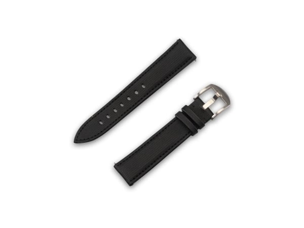 JT Berlin Watchband Wannsee | Universal 20mm | svart - rustfritt stål | M | 10852 (10852)