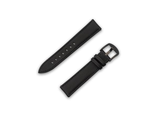 JT Berlin Watch Band Wannsee | Universal 20mm | svart - rustfritt stål svart | M | 10853 (10853)