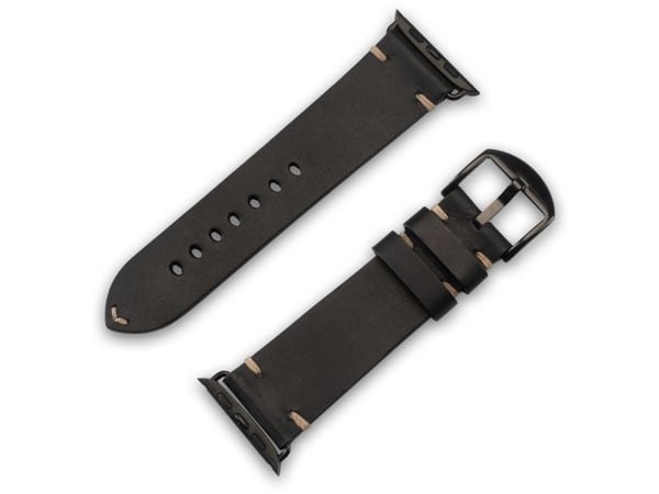 JT Berlin Klokkebånd Alex II Vintage | Apple Watch Ultra/42/44/45 mm | svart - rustfritt stål svart | M | 10830 (10830)