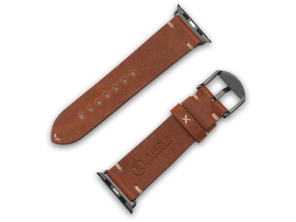 JT BERLIN 10825, Band, Smartklokke, Brun, Apple, Watch Series 1-3 (42mm) & Series 4-6 (44mm), Series 8 (45mm), 49mm, Apple Watch Ultra, Ekte lær