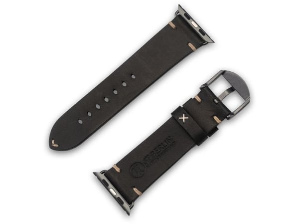 JT BERLIN 10824, Band, Smartklokke, Svart, Apple, Watch Series 1-3 (42mm) & Series 4-6 (44mm), Series 8 (45mm), 49mm, Apple Watch Ultra, Ekte lær