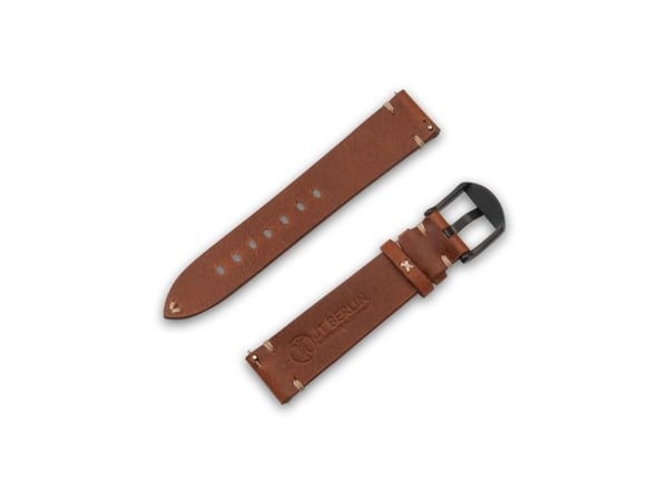 JT Berlin Klokkebånd Alex II Vintage | Universal 20mm | brun - rustfritt stål svart | M | 10847 (10847)