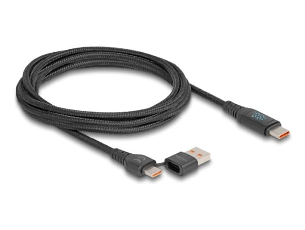 DeLOCK 88137, 1,2 m, USB A/USB C, USB C, USB 2.0, 0,48 Gbit/sek., Sort