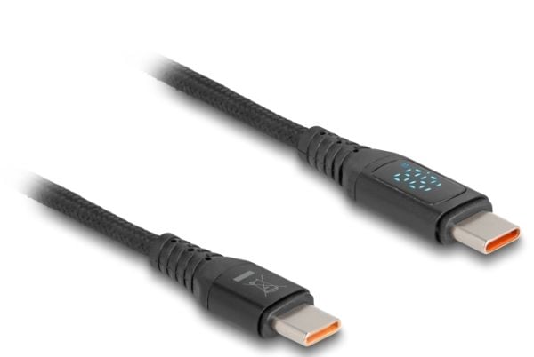 Delock - USB-kabel - 24 pin USB-C (hann) til 24 pin USB-C (hann) - 28 V - 5 A - 1.2 m - up to 480 Mbps, støtte for Power Delivery 3,1, USB Power De...