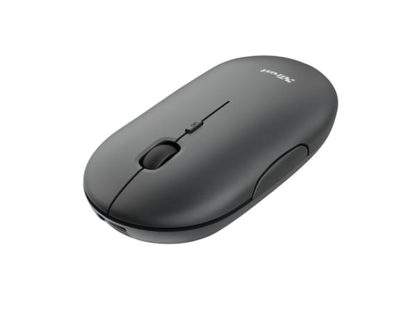 Trust Puck, Molempikätinen, Optinen, RF Wireless + Bluetooth, 1600 DPI, Musta