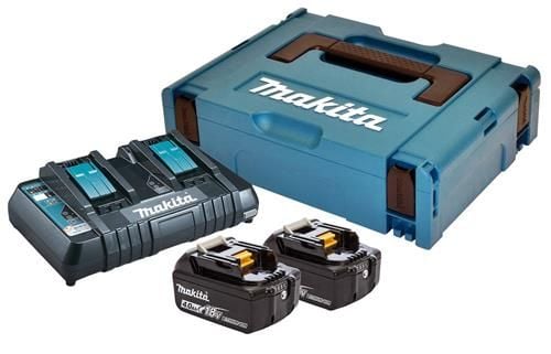 Makita Makpac 3 - Batterilader + batteri 2 x - 4 Ah - 2 x batterier lader