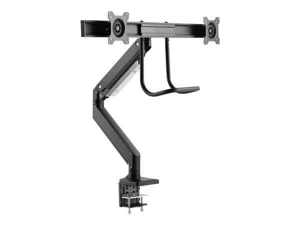 Gembird MA-DA2-04 - Monteringssats (arm för bordsmontering) - justerbar arm - för 2 LCD/plasmapaneler - stål, aluminium, plast - svart - skärmstorl...
