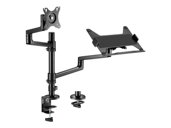 Gembird MA-DA-04 - Monteringssett (bordmonteringsarm, notebook-bakke) - justerbar arm - for skjerm / notebook - aluminium, stål, plastikk - svart -...