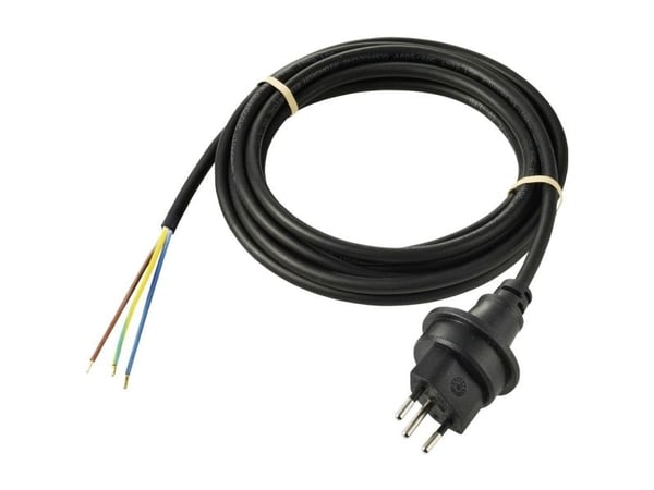 Sygonix SY-5768436 Virtaverkkokaapeli Musta 5 m säänkestävä