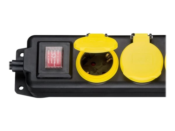goobay - Pistorasia - AC 230 V - 3680 Watt - tulo: Tyyppi F - lähtöliittimet: 3 (3 x CEE 7/4) - 3 m johto - musta, keltainen