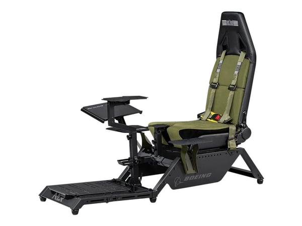 Next Level Racing Boeing Military Edition - Flysimulator cockpit - ergonomisk - lerret, høydensitetsskumplast, polyuretanlær - grønn