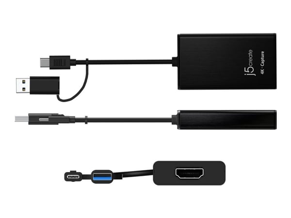 j5create JVA11 - Adapter för videoinspelning - USB 3.2 Gen 1, USB-C 3.2 Gen 1 - svart