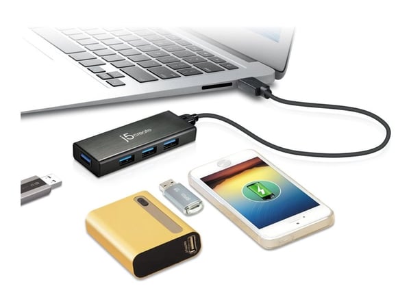 j5create JUH340 - Keskitin - 4 x SuperSpeed USB 3.0 - pöytätietokoneet