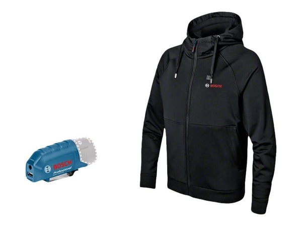 Bosch GHH 12+18V XA Professional - Hettegenser - XXXL - 5 % spandex, 95 % polyester - svart - SOLO