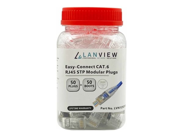 Lanview LVN125310, RJ45, Läpinäkyvä, Uros, Suora, Cat6, 23/24