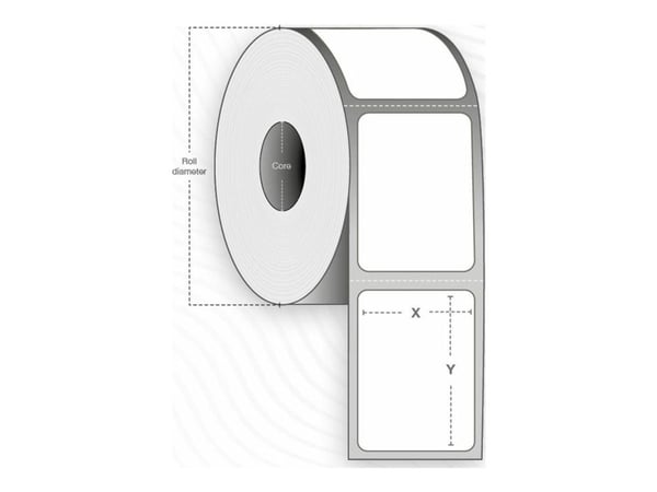 Capture - Miljøvennlig papir - permanet adhesiv - ubelagt - hvit - 47 x 25 mm 12000 etikett(er) (12 rull(er) x 1000 boks - merkelapper