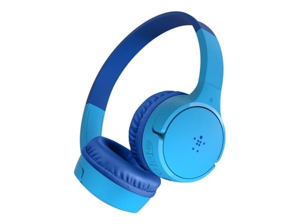 Belkin SoundForm Mini - Hodetelefoner med mikrofon - on-ear - Bluetooth - trådløs - 3,5 mm jakk - blå