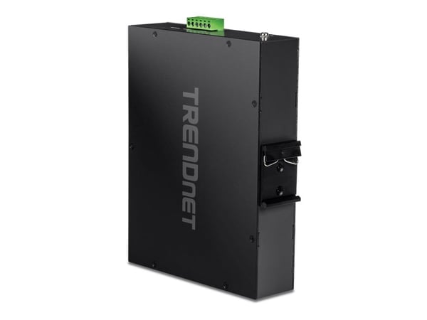 TRENDnet TI-PGM102 - Switch - industriell - 8 x 10/100/1000 (PoE+) + 2 x Gigabit SFP - DIN-skinnemonterbar, veggmonterbar - PoE+ (240 W) - TAA-samsvar