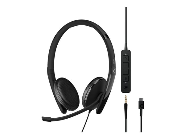 EPOS ADAPT 165 USB-C II - ADAPT 100 Series - hodesett - on-ear - kablet - 3,5 mm jakk, USB-C - svart - Optimert for UC