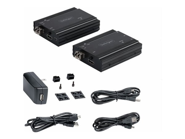Startech 4K HDMI KVM Extender over Fiber, HDMI Video & USB over Fiber, up to 984ft/300m (MultiMode), 10G MMF SFP+ modules, Remote KVM Switch/Consol...