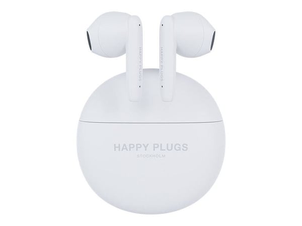 Happy Plugs JOY Lite - True wireless-hodetelefoner med mikrofon - i øret - Bluetooth - hvit
