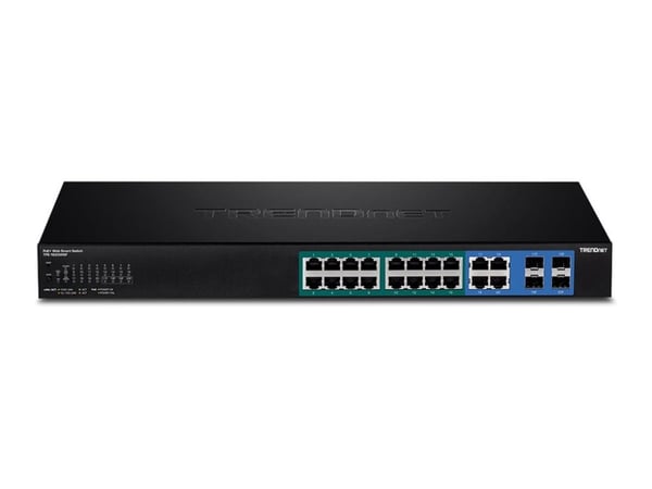 TRENDnet TPE 1620WSF - Switch - L2+ - smart - 16 x 10/100/1000 (PoE+) + 4 x delt Gigabit SFP - rackmonterbar - PoE+ (370 W) - TAA-samsvar