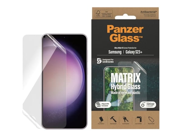 PanzerGlass™ | Matrix Hybrid Glass - Skjermbeskytter - Ultra-Wide Fit | Samsung® Galaxy S23+