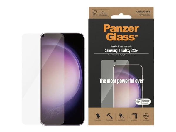 PanzerGlass™ | Skjermbeskytter til mobiltelefoner - Ultra-Wide Fit | Samsung Galaxy S23+