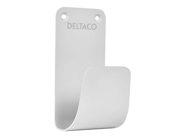 DELTACO e-Charge kabelholder for ladekabel - hvit, rustfritt stål