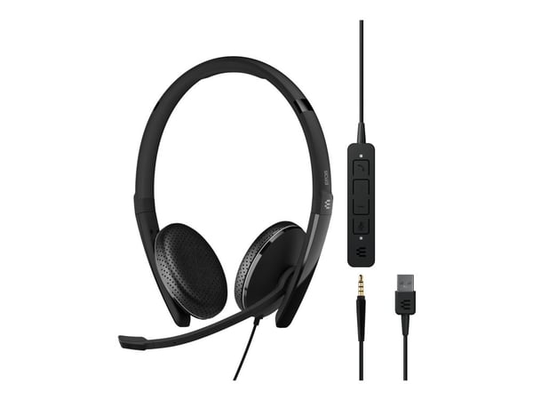 EPOS ADAPT 165 USB II - Hodesett - on-ear - kablet - USB, 3,5 mm jakk - svart - Optimert for UC