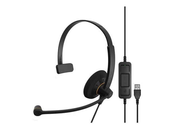 EPOS IMPACT SC 30 USB ML - Hodesett - on-ear - kablet - USB - svart med oransje fargefremhevinger