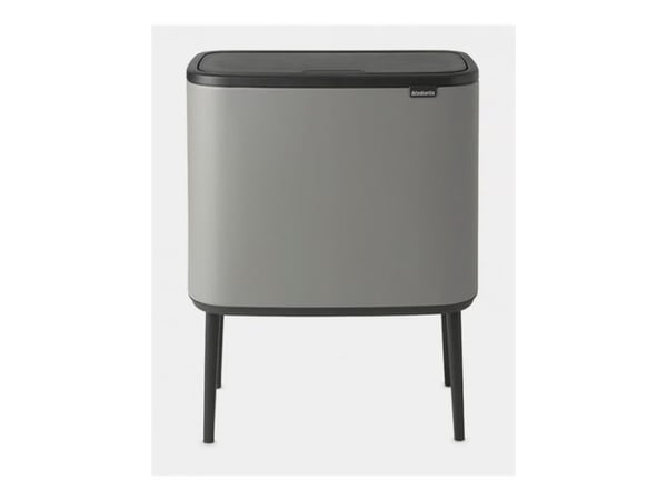 Brabantia Bo Touch Bin - Søppelbøtte - flipp-lokk - 33 L - avfallssortering - stål - mineralbetonggrå