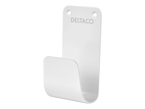 DELTACO e-Charge kabelholder for ladekabel - hvit, rustfritt stål